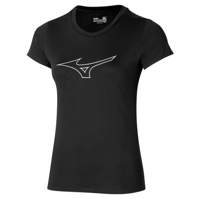 Camisa Mizuno RB Logo Tee Mujer Negros - Chile M914KPBEMR